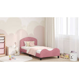Kids'Bed Frame with Headboard Pink 90 x 190 cm Velvet