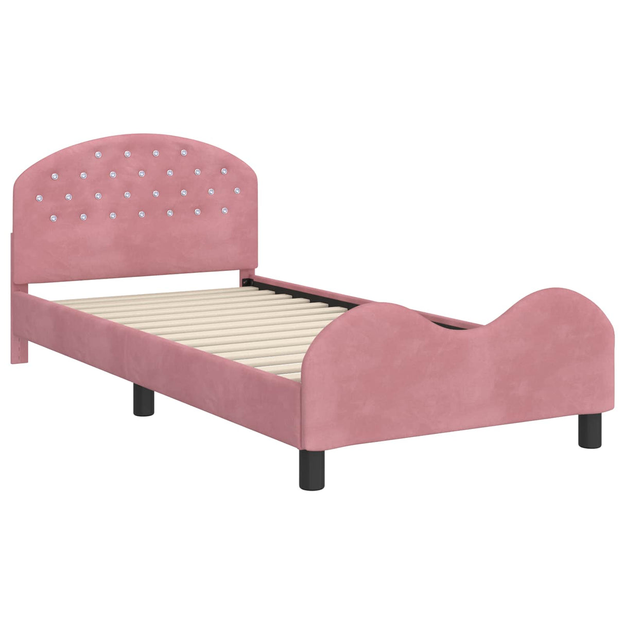 Kids'Bed Frame with Headboard Pink 90 x 190 cm Velvet