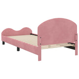 Kids'Bed Frame with Headboard Pink 90 x 190 cm Velvet