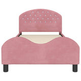 Kids'Bed Frame with Headboard Pink 90 x 190 cm Velvet