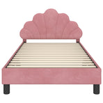 Kids'Bed Frame with Headboard Pink 90 x 190 cm Velvet