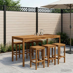 Garden Bar Table LAREN Natural 196 x 100 x 105 cm
