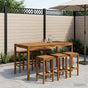 Garden Bar Table LAREN Natural 196 x 100 x 105 cm
