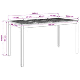 Garden Bar Table Natural 196 x 100 x 105 cm Solid Acacia Wood - Low Angle