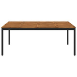 Garden Dinner Table Natural and Black 196 x 100.5 x 75 cm