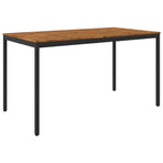 Garden Bar Table Natural and Black 196 x 100.5 x 105 cm