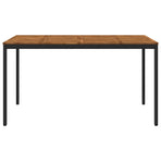 Garden Bar Table Natural and Black 196 x 100.5 x 105 cm