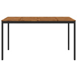 Garden Bar Table Natural and Black 196 x 100.5 x 105 cm - Side View