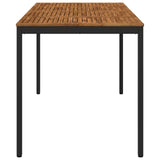 Garden Bar Table Natural and Black 196 x 100.5 x 105 cm