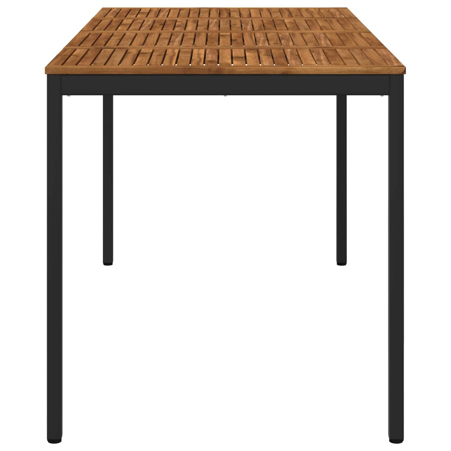 Garden Bar Table Natural and Black 196 x 100.5 x 105 cm