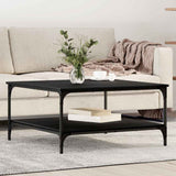 Coffee Table Black oak 80 x 80 x 40 cm Engineered Wood