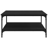 Coffee Table Black oak 80 x 80 x 40 cm Engineered Wood - Rear View