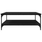 Coffee Table Black oak 100 x 100 x 40 cm Engineered Wood - 45-Degree Angle