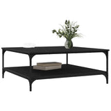 Coffee Table Black oak 100 x 100 x 40 cm Engineered Wood - Side View