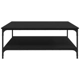 Coffee Table Black oak 100 x 100 x 40 cm Engineered Wood - Rear View