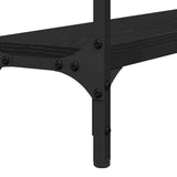 Console Table with Shelf Black oak 100 x 22.5 x 75 cm - Low Angle