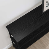 Console Table Black oak 100 x 22,5 x 75 cm Engineered Wood - Top-Down View