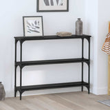 Console Table with Shelf Black oak 100 x 22.5 x 75 cm
