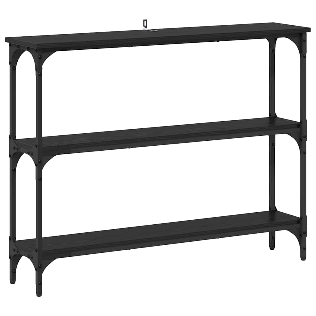 Console Table with Shelf Black oak 100 x 22.5 x 75 cm