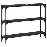 Console Table with Shelf Black oak 100 x 22.5 x 75 cm - Close-Up Angle