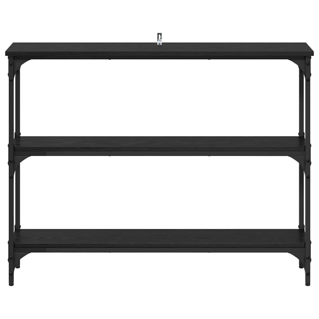Console Table with Shelf Black oak 100 x 22.5 x 75 cm