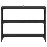 Console Table with Shelf Black oak 100 x 22.5 x 75 cm - 45-Degree Angle