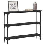 Console Table with Shelf Black oak 100 x 22.5 x 75 cm - Side View