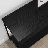 Console Table Black oak 100 x 34.5 x 75 cm Engineered wood - Top-Down View
