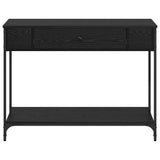Console Table Black oak 100 x 34.5 x 75 cm Engineered wood - Rear View