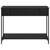 Console Table Black oak 100 x 34.5 x 75 cm Engineered wood - Rear View