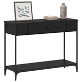 Console Table Black oak 100 x 34.5 x 75 cm Engineered wood - Side View