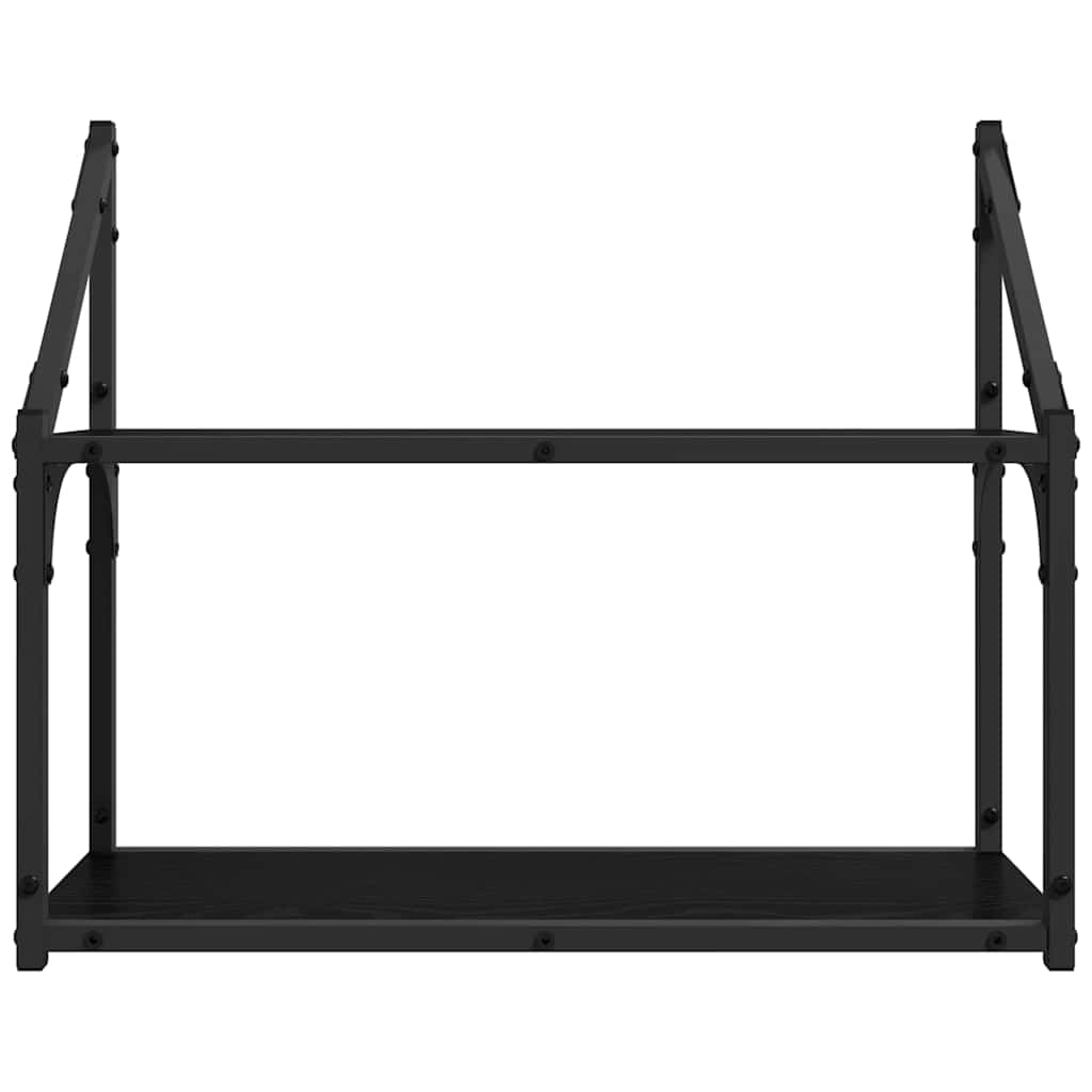 Wall Shelf with Shelf Black oak 60 x 21 x 51 cm Engineered Wood