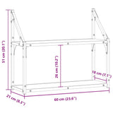 Wall Shelf with Shelf Black oak 60 x 21 x 51 cm Engineered Wood