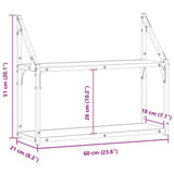 Wall Shelf with Shelf Black oak 60 x 21 x 51 cm Engineered Wood - Extra Image