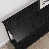 Console Table Black oak 101 x 30.5 x 75 cm Engineered wood - Top-Down View