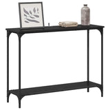 Console Table Black oak 101 x 30.5 x 75 cm Engineered wood - Side View