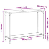 Console Table Black oak 101 x 30.5 x 75 cm Engineered wood