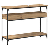 Console Table Artisan oak 100 x 29 x 75 cm Engineered wood - Close-Up Angle