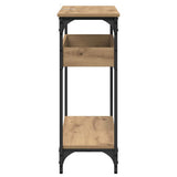 Console Table Artisan oak 100 x 29 x 75 cm Engineered wood - Rear View