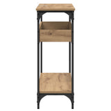Console Table Artisan oak 100 x 29 x 75 cm Engineered wood - Rear View