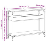 Console Table Artisan oak 100 x 29 x 75 cm Engineered wood - Extra Image