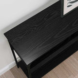 Console Table Black oak 100 x 29 x 75 cm Engineered wood - Top-Down View