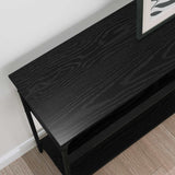 Console Table Black oak 100 x 29 x 75 cm Engineered wood