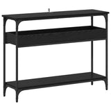 Console Table Black oak 100 x 29 x 75 cm Engineered wood - Front View