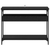 Console Table Black oak 100 x 29 x 75 cm Engineered wood - 45-Degree Angle