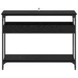 Console Table Black oak 100 x 29 x 75 cm Engineered wood - 45-Degree Angle