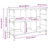 Sideboard Black 102 x 32 x 73.5 cm Engineered wood - Extra Image