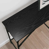 Console Table Black oak 140 x 29 x 75 cm Engineered wood - Top-Down View