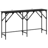 Console Table Black Oak 140 x 29 x 75 cm Engineered Wood - Front View