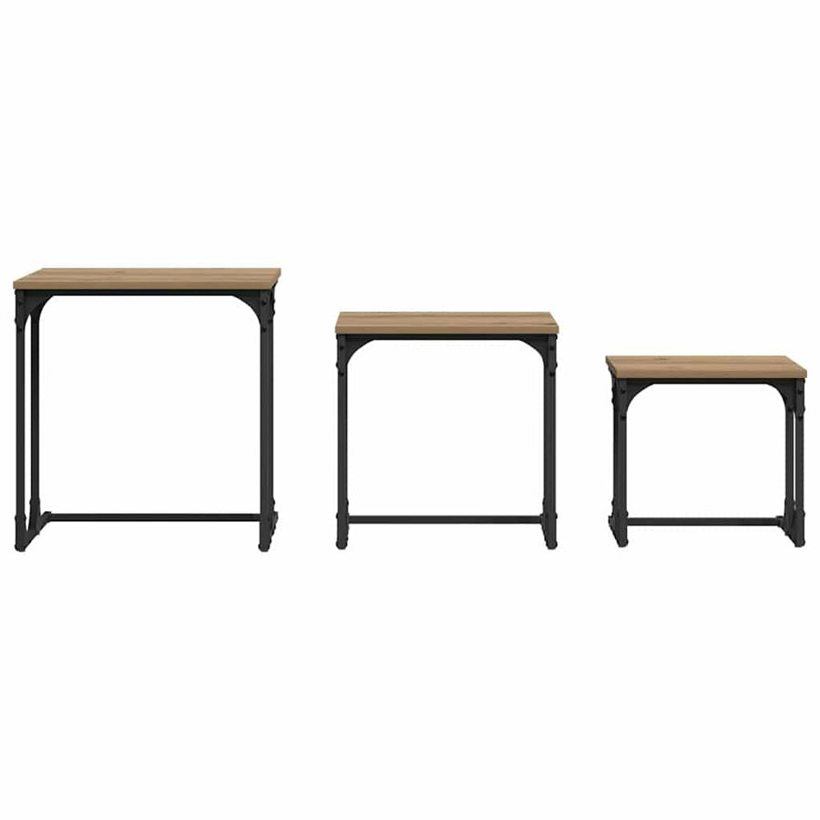 Nesting Coffee Table 3 pcs Artisan oak 50.5 x 35 x 53 cm